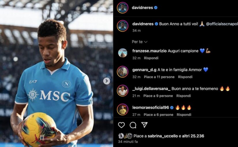 Il messaggio in italiano di David Neres dopo Napoli-Venezia | FOTO