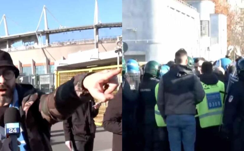 "Ecco come trattano i napoletani", sale la tensione fuori al settore ospite: lo sfogo dei tifosi azzurri | VIDEO