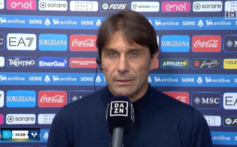 Conte a Dazn: "Caso Kvaratskhelia non ha distratto la squadra, gara preparata bene! Verona? Bisogna superare l’ostacolo"