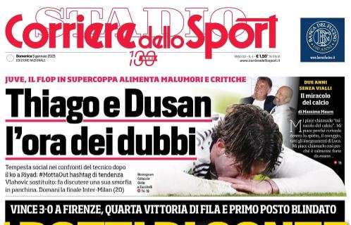 Corriere dello Sport apre col successo di Firenze: “I botti di Conte”