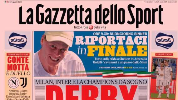 Gazzetta dello Sport: “Napoli-Juve, Conte-Motta: è duello”