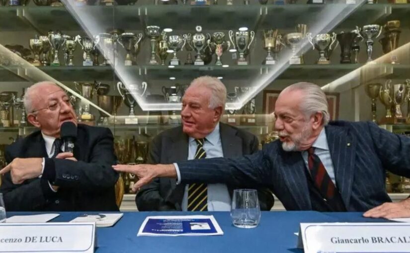 Siparietto De Laurentiis-De Luca su Trump e Meloni: "Ho detto il contrario!"