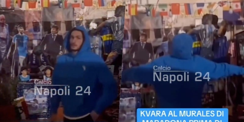 Kvara, l’addio più commovente: di notte al Murale di Maradona 