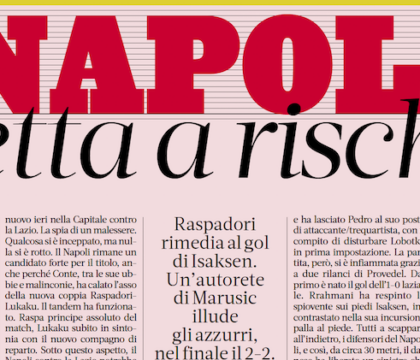 La Gazzetta oggi scriveva: “L’Inter gioca con la freccia che lampeggia”. Si è rotta la freccia