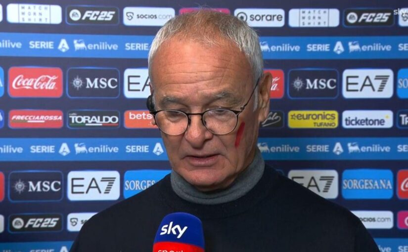 Roma, Ranieri: "Ecco la differenza tra la gara col Napoli e quella col Milan stasera"