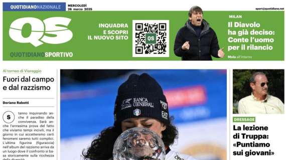 QS in prima pagina: “Il Milan ha deciso, Conte l’uomo per il rilancio”