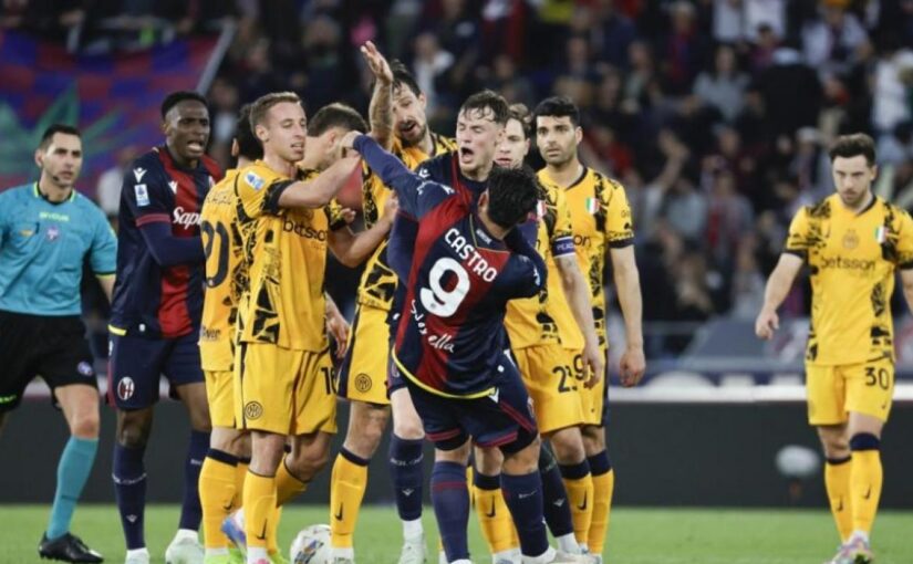 Beukema litiga con Arnautovic dopo il gol di Orsolini, scoppia il finimondo in Bologna-Inter
