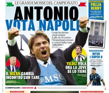 Conte ha fatto un capolavoro, al di là di come finirà. Ha la certezza che il Napoli vuole investire (Gazzetta)