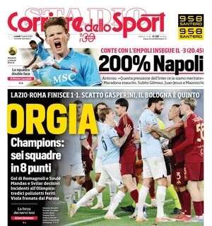 Corriere dello Sport: “200% Napoli. Conte insegue il -3 all’Inter”
