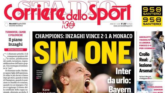 Corriere dello Sport esalta Inzaghi: “Sim One”