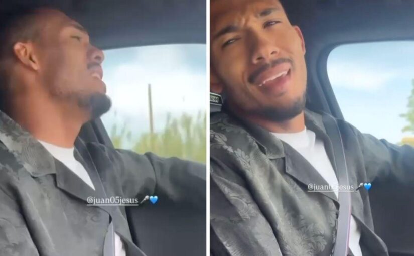 Juan Jesus napoletano, canta in auto sulle note di <i>Rossetto e Caffè</i> | VIDEO