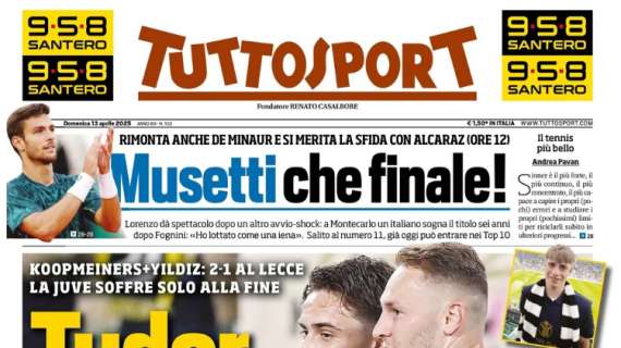 L’apertura di Tuttosport sulla Juventus: “Tudor intanto vince”