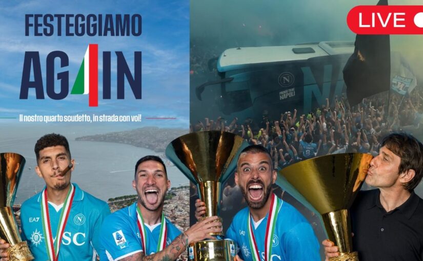 Festa Scudetto Napoli, la parata coi bus scoperti in diretta video su CalcioNapoli24 TV: live dalle 12!