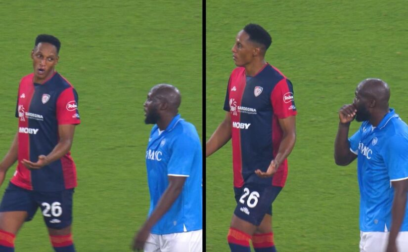"Dai, ti ho lasciato fare gol!", siparietto Yerry Mina-Lukaku sulla maglia dello scudetto | FOTO