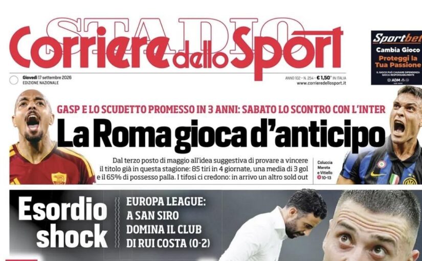 De Bruyne va a 200, ha stregato Allegri: la prima del Corriere dello Sport-Stadio
