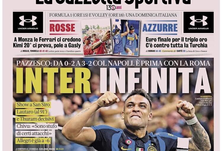 Show pazzesco a San Siro, La Gazzetta: “Allegri è già a -6”