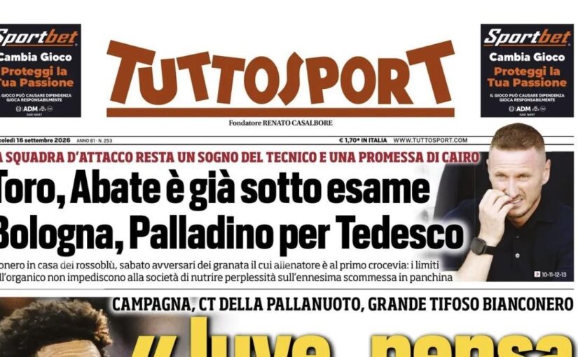 Spalletti sotto esame. Tuttosport: “Juve, pensa positivo!”