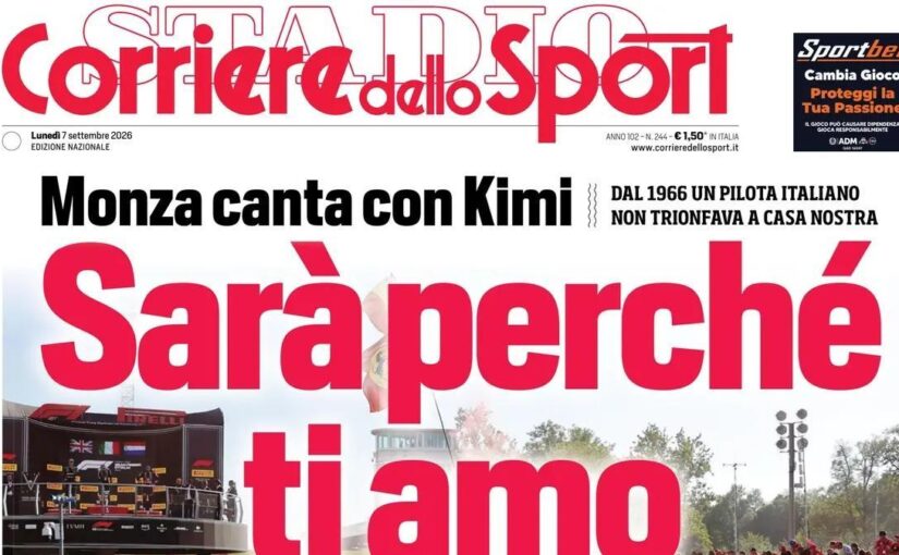 Antonelli show a Monza, Corriere dello Sport: “Sarà perchè ti amo”