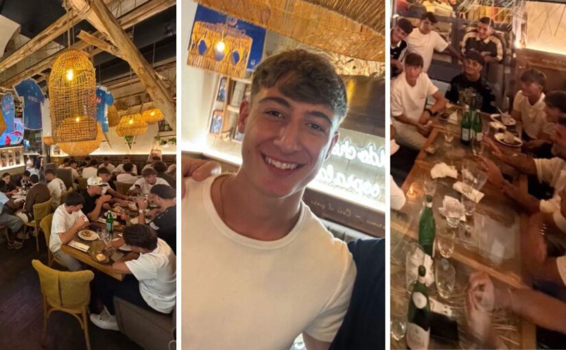 Cena in citt&agrave; per la Primavera Napoli: la squadra insieme in pizzeria, c’&egrave; anche mister Nocerino | FOTO