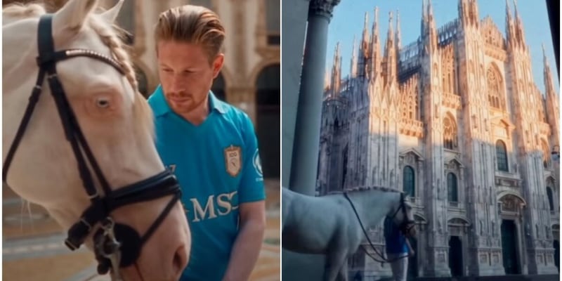 De Bruyne e il Corsiero del Sole davanti al Duomo: il Napoli e il primo video realizzato con l’IA