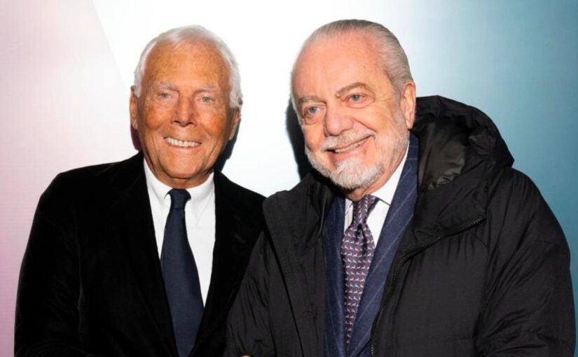 De Laurentiis ricorda Armani: "Manca come uomo e imprenditore: lo onoriamo con le nostre divise"