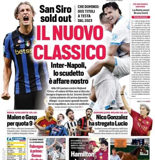 Inter-Napoli è il nuovo classico! Corriere dello Sport: “Lo Scudetto è affare nostro”