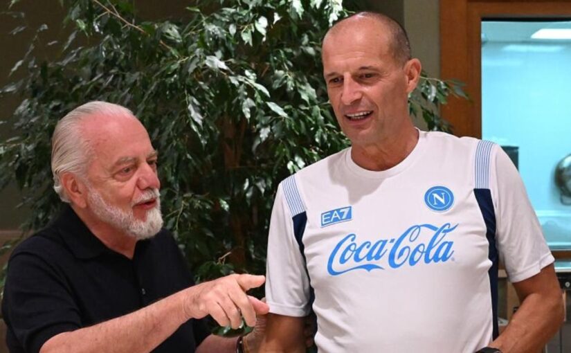De Laurentiis incrocia Allegri negli spogliatoi: spunta la reazione di ADL dopo Napoli-Roma