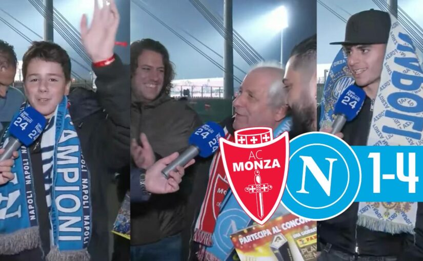 Festa allo stadio dopo Monza-Napoli 1-4: la reazione dei tifosi napoletani in trasferta | VIDEO