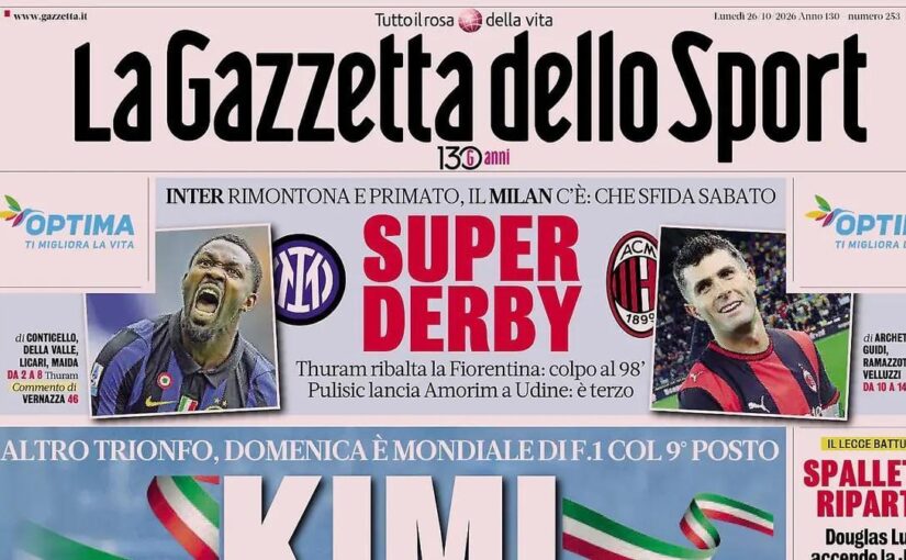 Inter e Milan vincono, Gazzetta dello Sport: “Super derby”